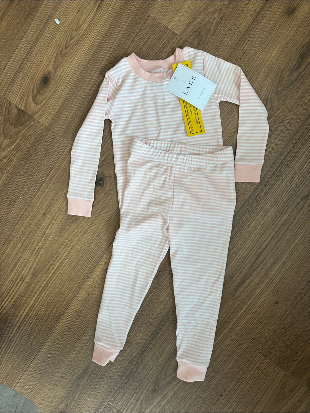 Lake 3T Pink Stripe Pajama Set